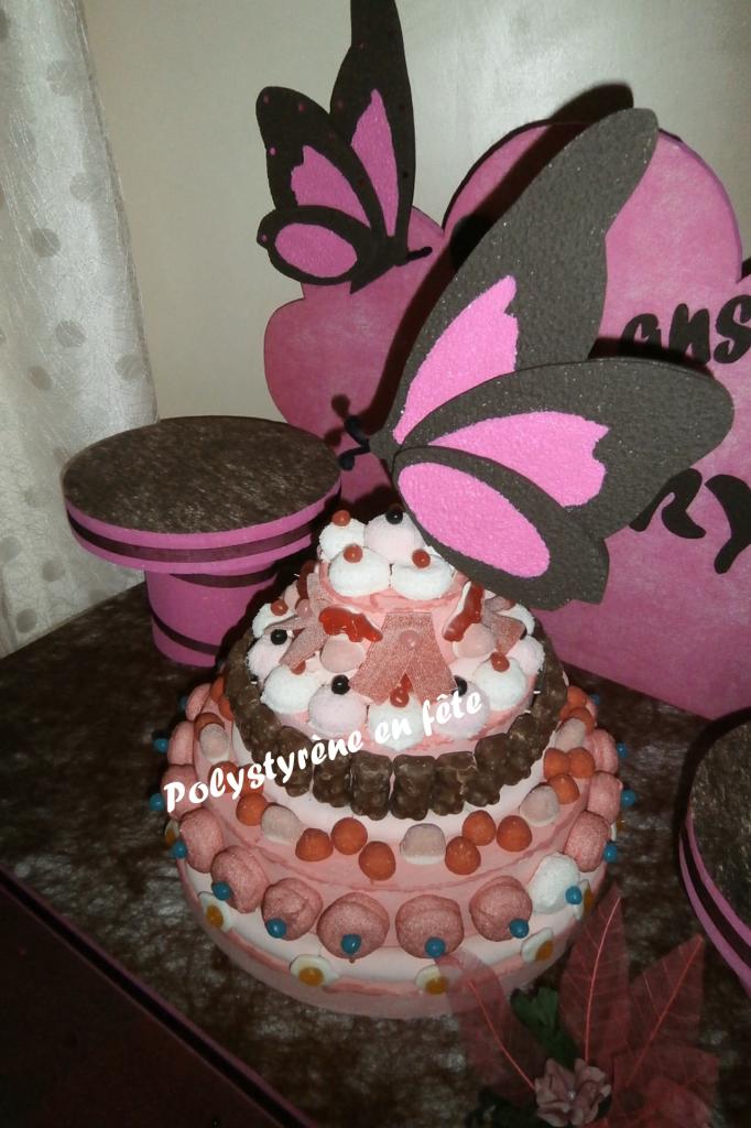 Gâteau de bonbons papillon