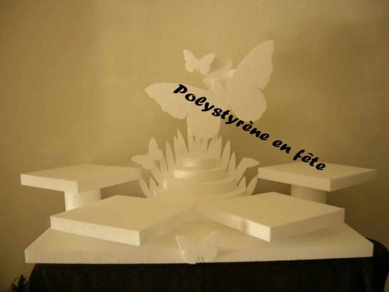 Grand présentoir papillon 4 plateaux de 24 cm + pyramide