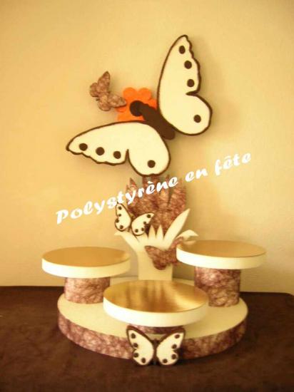 Présentoir papillon 3 plateaux décorés