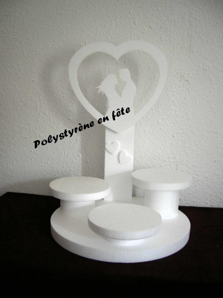 présentoir couple dans coeur - 3 plateaux